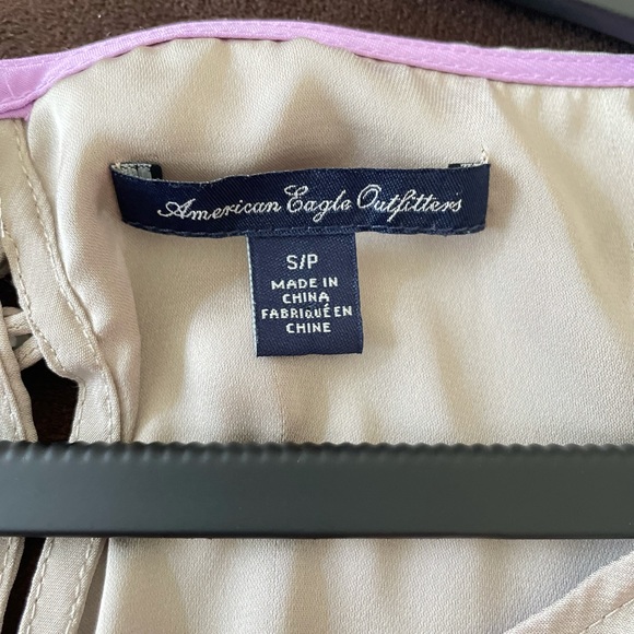 American Eagle Pleated Orange Purple Color Block Dress Size Small - Picture 3 of 12